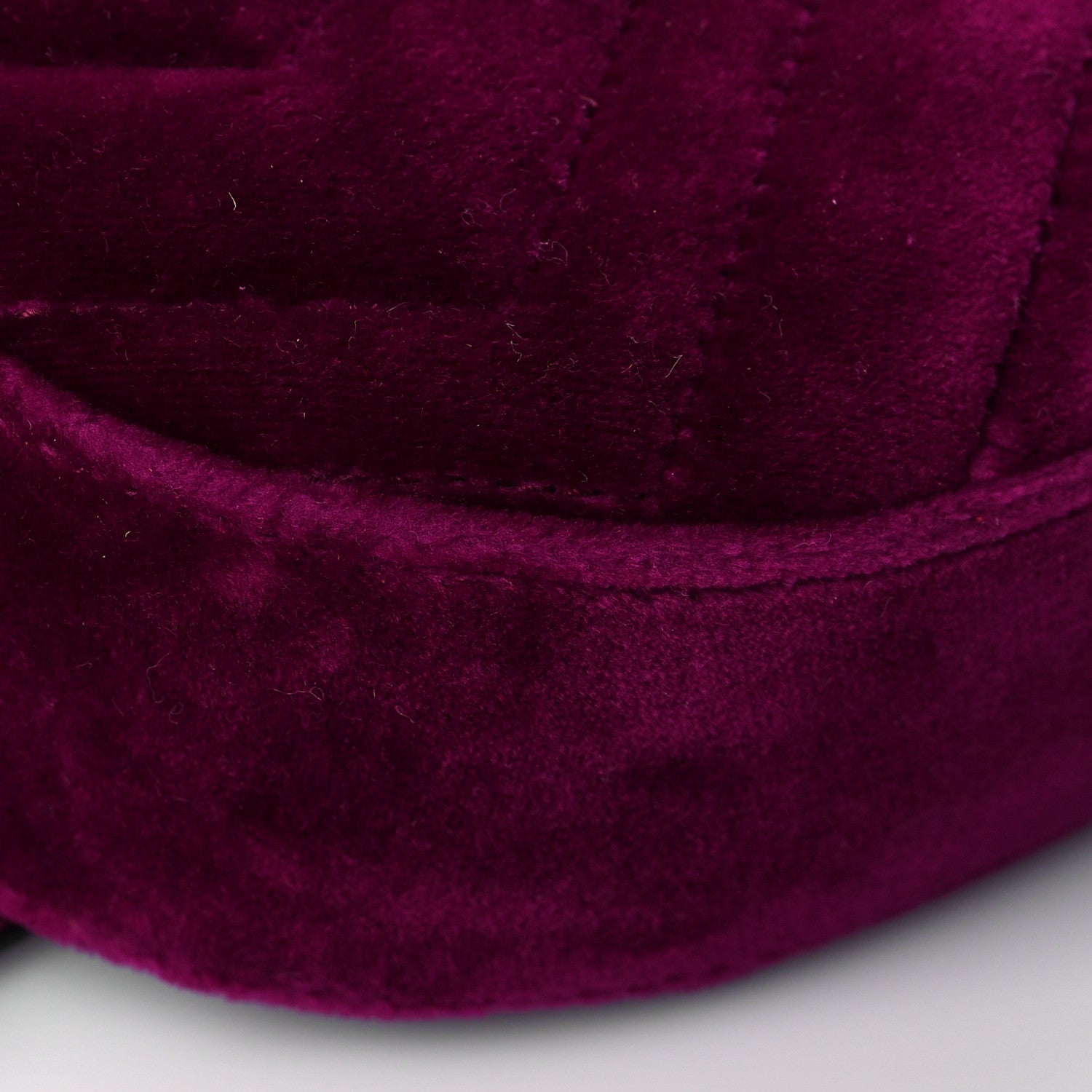Gucci Velvet Matelasse GG Marmont Belt Bag 85 34 Fuchsia Violet Cyclamen 9 of 10