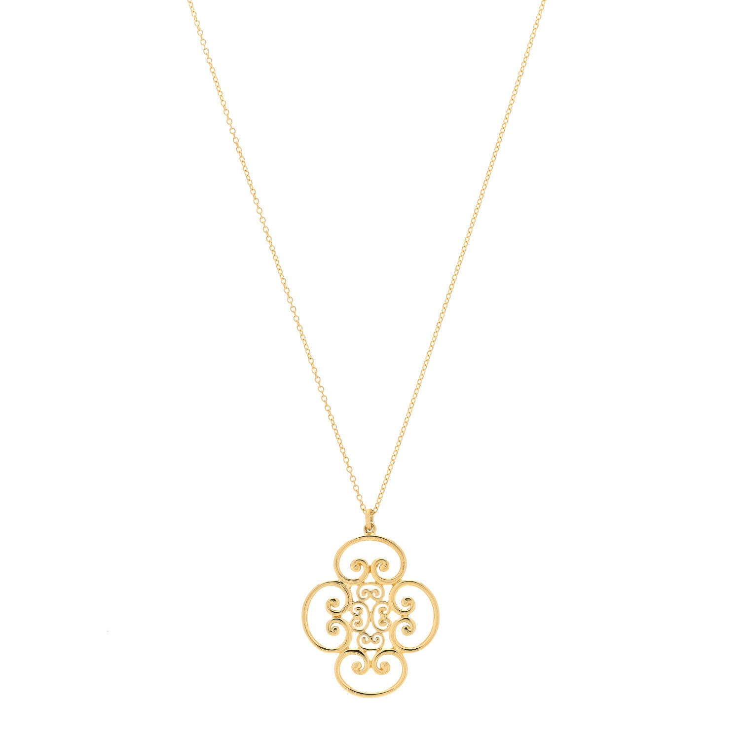 Tiffany 18K Yellow Gold Paloma Picasso Venezia Goldoni Quadruplo Pendant Necklace 1 of 5