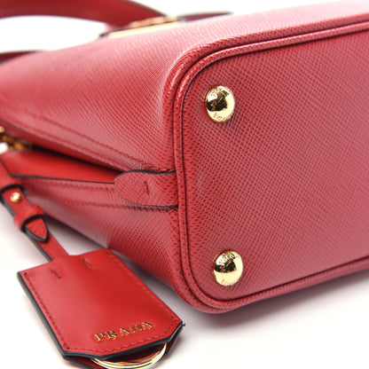 Prada Saffiano Cuir Micro Matinee Tote Fiery Red 8 of 9