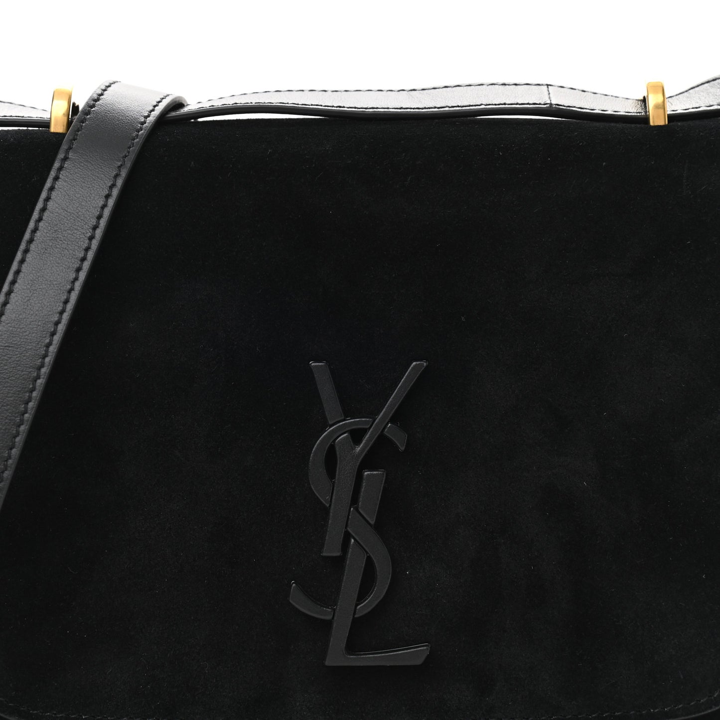 Suede Small Spontini Saddle Bag Black
