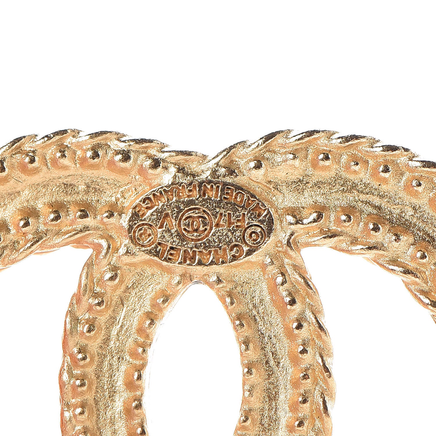 Chanel CC Drop Earrings Matte Gold 4 of 4
