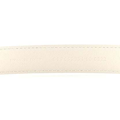 Saint Laurent Calfskin Crocodile Embossed Maillon 20mm Cintura Belt 90 36 Crema Soft 3 of 4