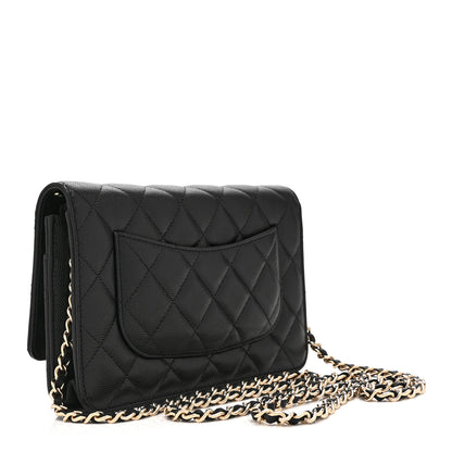 Chanel Caviar Quilted Crystal CC Wallet On Chain WOC Black 3 of 12