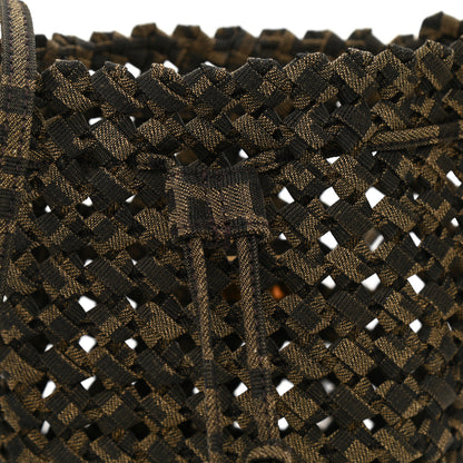 Fendi Fabric Jacquard F is Fendi FF 1974 Woven Knotted Mini Mon Tresor Bucket Bag Tabacco Moro 8 of 10