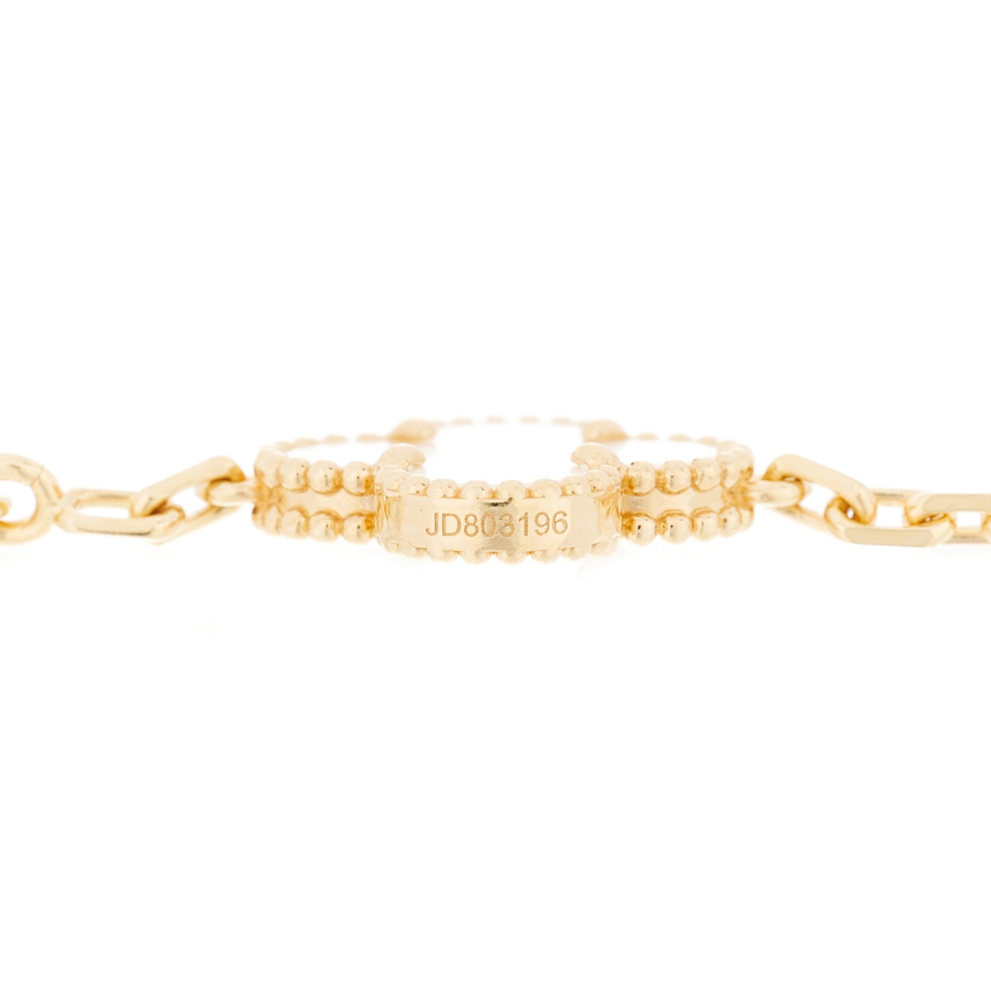 18K Yellow Gold Mother of Pearl 5 Motifs Vintage Alhambra Bracelet