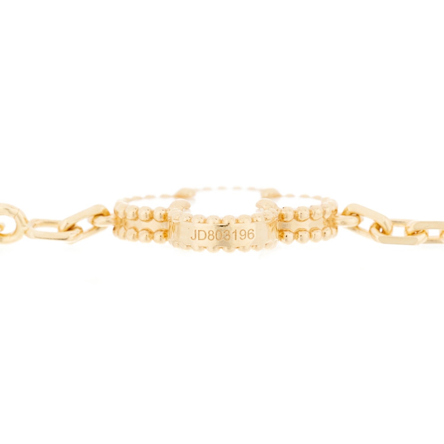 Van Cleef & Arpels 18K Yellow Gold Mother of Pearl 5 Motifs Vintage Alhambra Bracelet 4 of 7