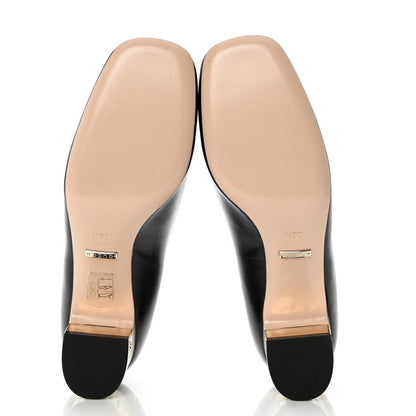 Gucci Malaga Kid Crystal Square G Madelyn Mid Heel Loafer Pumps 36.5 Black 5 of 9
