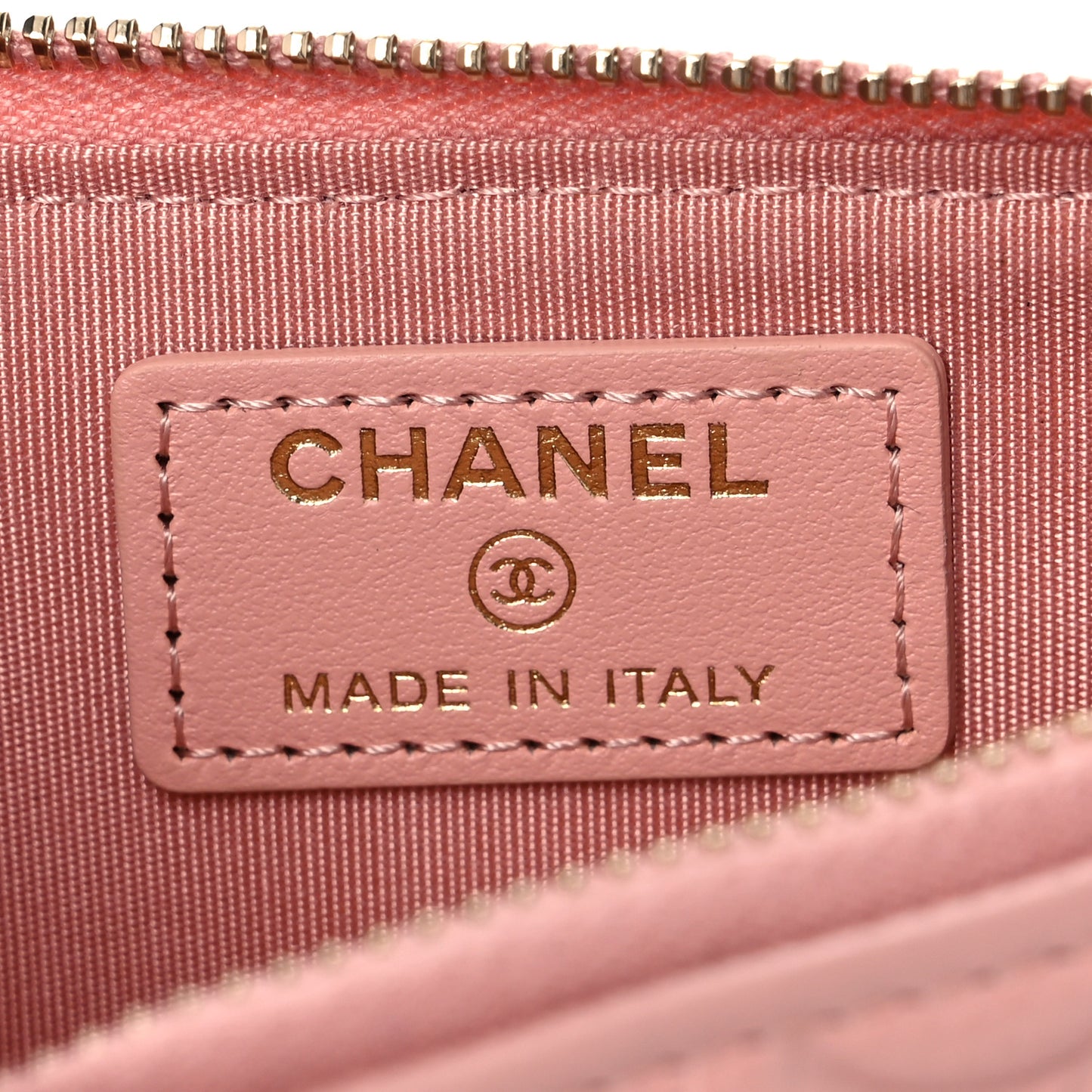 Caviar Camellia Embossed Classic Flat Wallet Pouch Pink