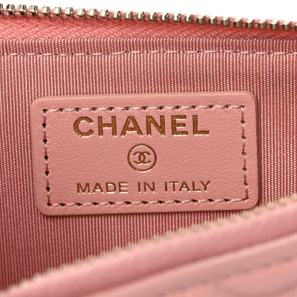 Chanel Caviar Camellia Embossed Classic Flat Wallet Pouch Pink 6 of 7