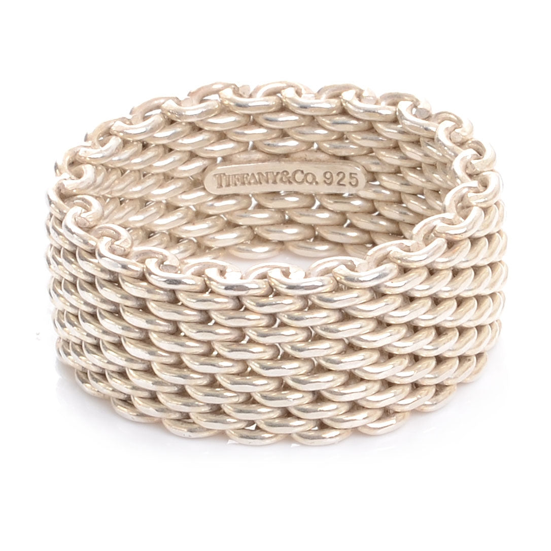 Sterling Silver Wide Mesh Somerset Ring 7