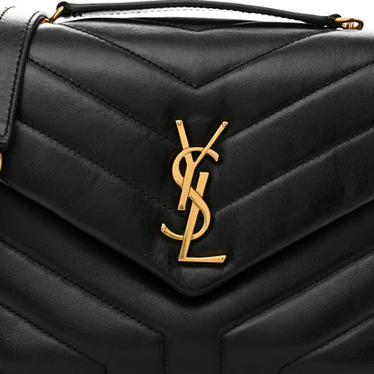 Saint Laurent Calfskin Y Quilted Monogram Small Loulou Chain Satchel Black 8 of 10