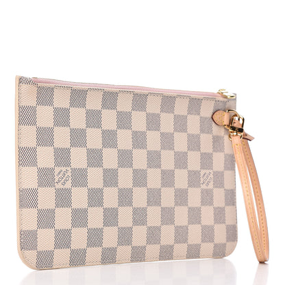 Louis Vuitton Damier Azur Neverfull MM GM Pochette Rose Ballerine 3 of 9