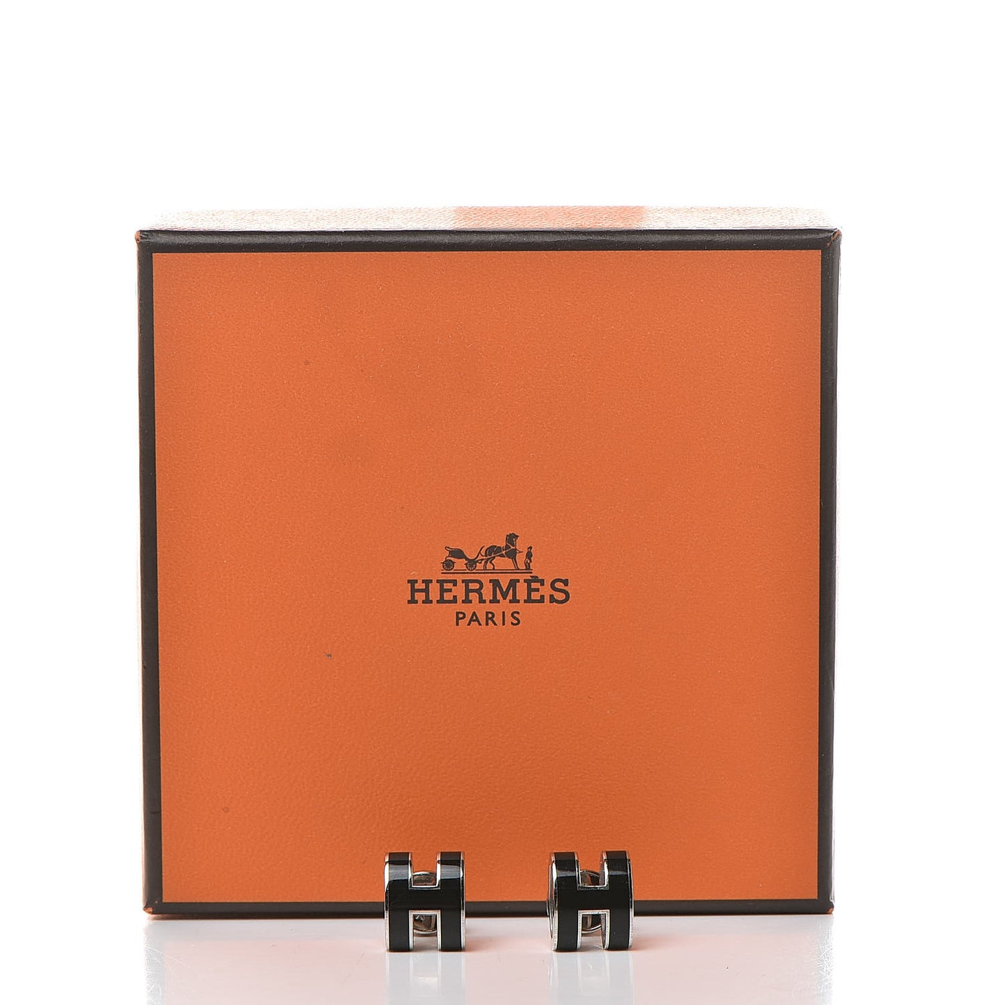 Palladium Lacquered Pop H Earrings Black