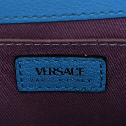 Versace Grained Calfskin Canvas Small La Medusa Chain Top Handle Handbag Rope Blue 7 of 10