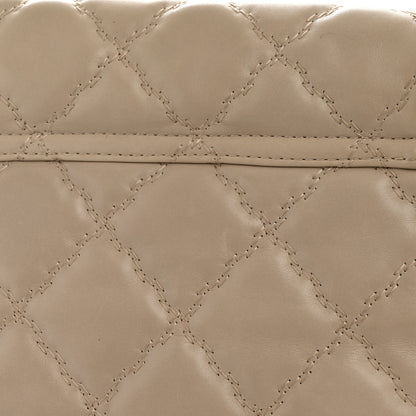Chanel Calfskin Double Stitch Large Hamptons Flap Bag Beige 13 of 14