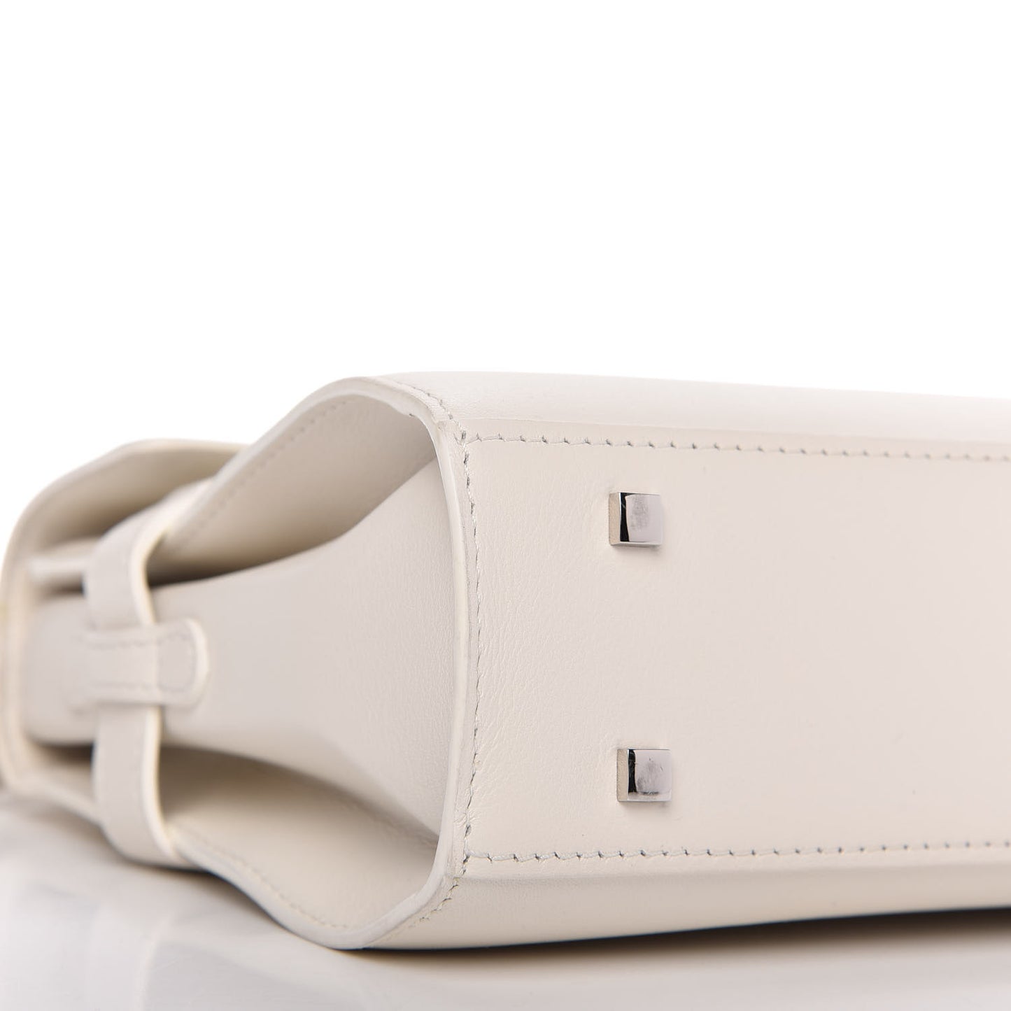 Calfskin Embossed Mini Tempete Satchel White