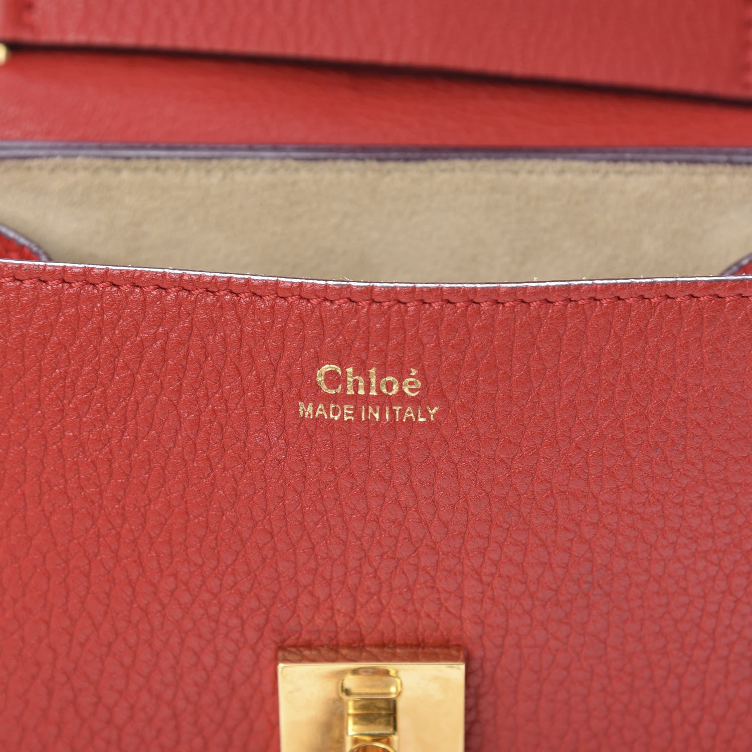 Chloe Grained Lambskin Mini Drew Shoulder Bag Plaid Red 6 of 16