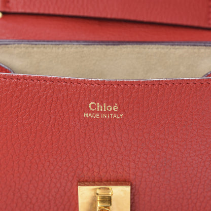 Chloe Grained Lambskin Mini Drew Shoulder Bag Plaid Red 6 of 16