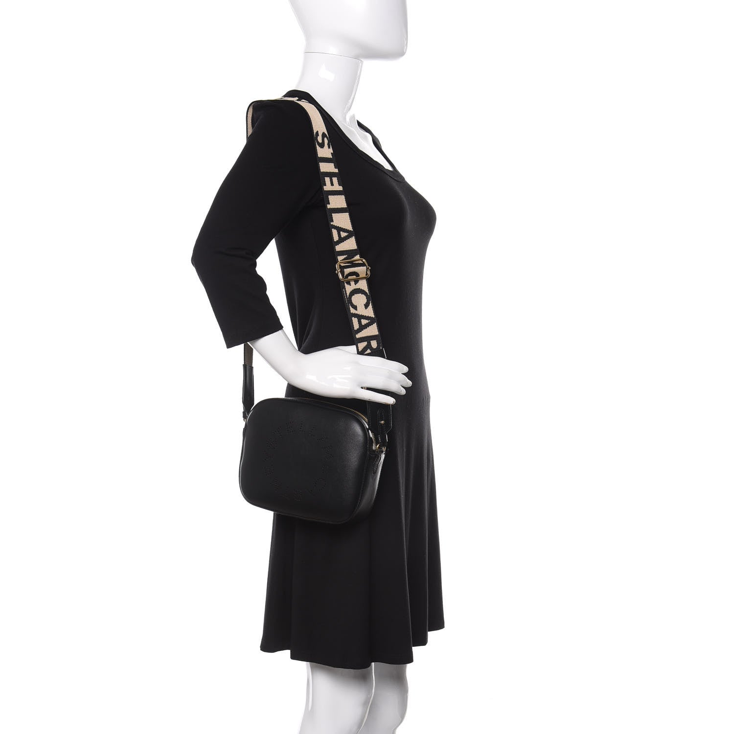 Stella McCartney Eco Alter Nappa Perforated Logo Mini Bag Black 2 of 8