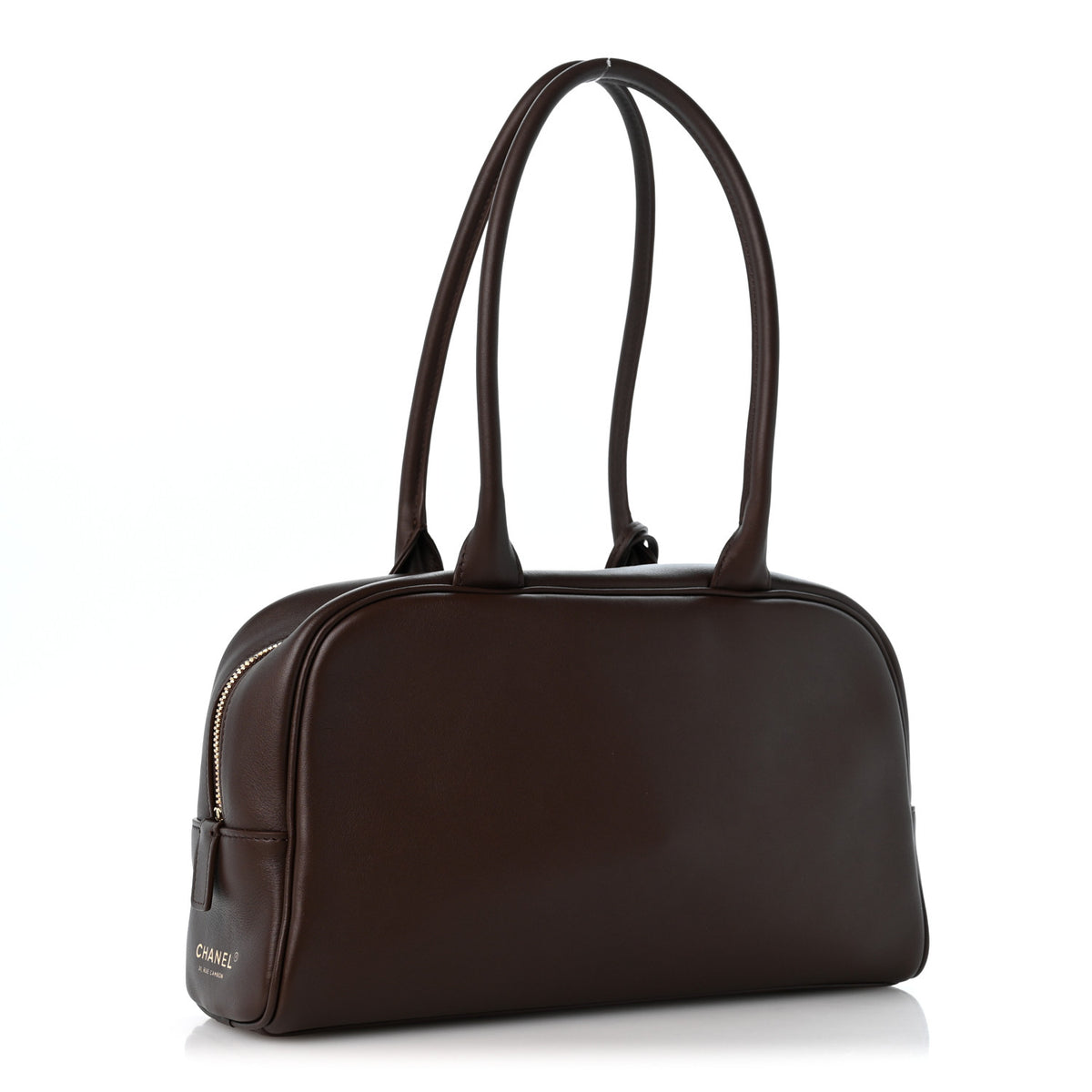 Chanel Calfskin Large Perfect Bowling Bag Dark Brown 3 of 10
