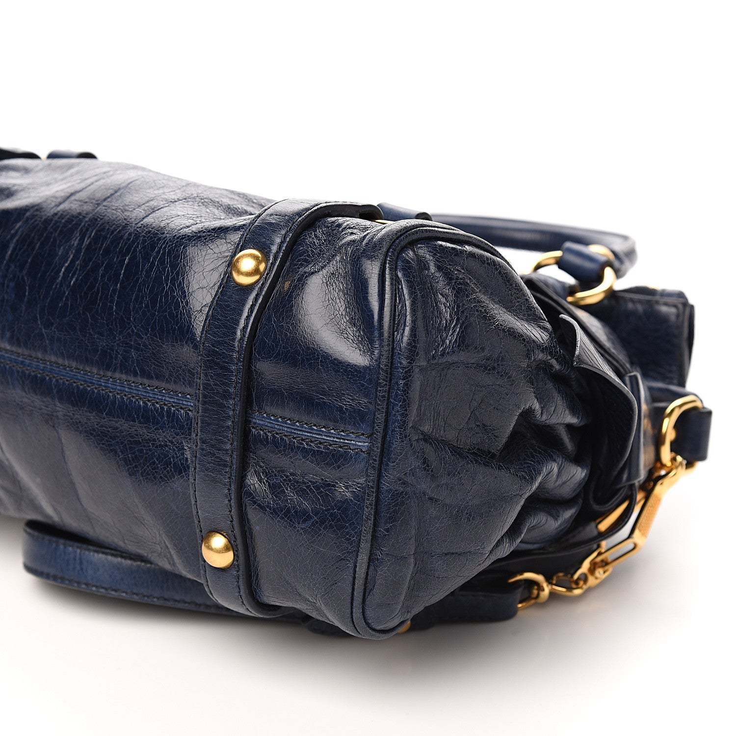 Miu Miu Vitello Lux Mini Bow Bag Bluette 7 of 8