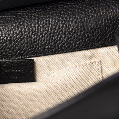 Gucci Calfskin Mini GG Marmont Top Handle Bag Black 7 of 15