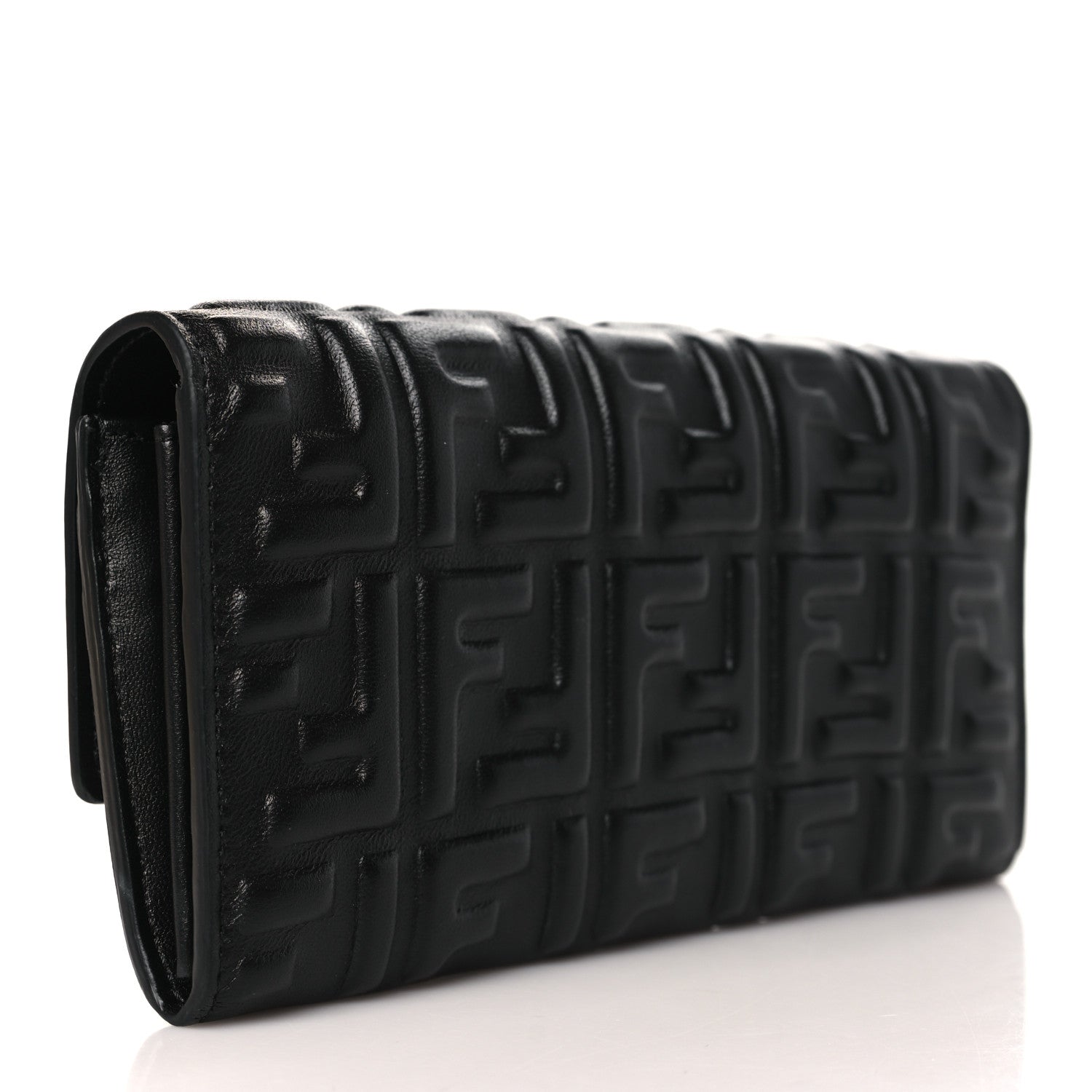 Fendi Nappa Matisse FF Embossed Continental Wallet Black 3 of 7