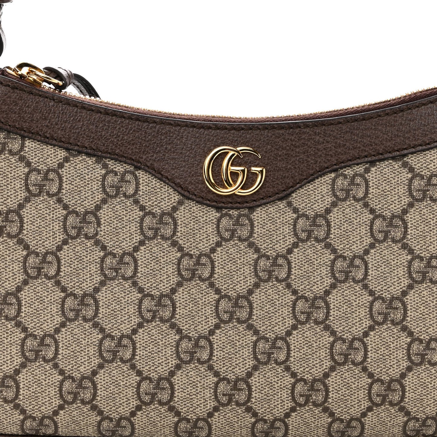 GG Supreme Monogram Textured Dollar Calfskin Small Ophidia Hobo Beige Ebony New Acero