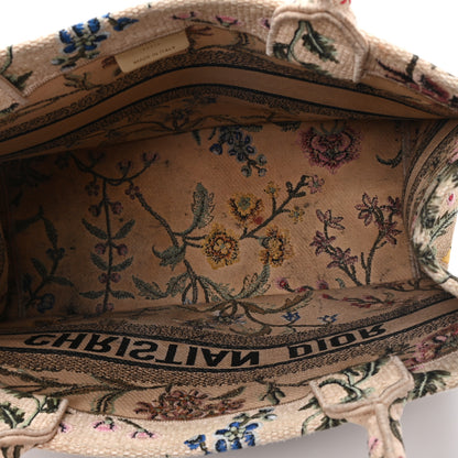 Christian Dior Raffia Embroidered Petites Fleurs Medium Book Tote Natural 5 of 12