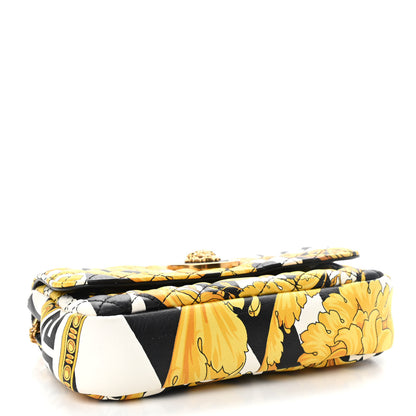 Versace Nappa Baroque Print Quilted Trapuntata Tribute Wallet Chain Crossbody Gold Black 4 of 10