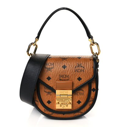 MCM Visetos Mini Patricia Shoulder Bag Cognac Black 1 of 8