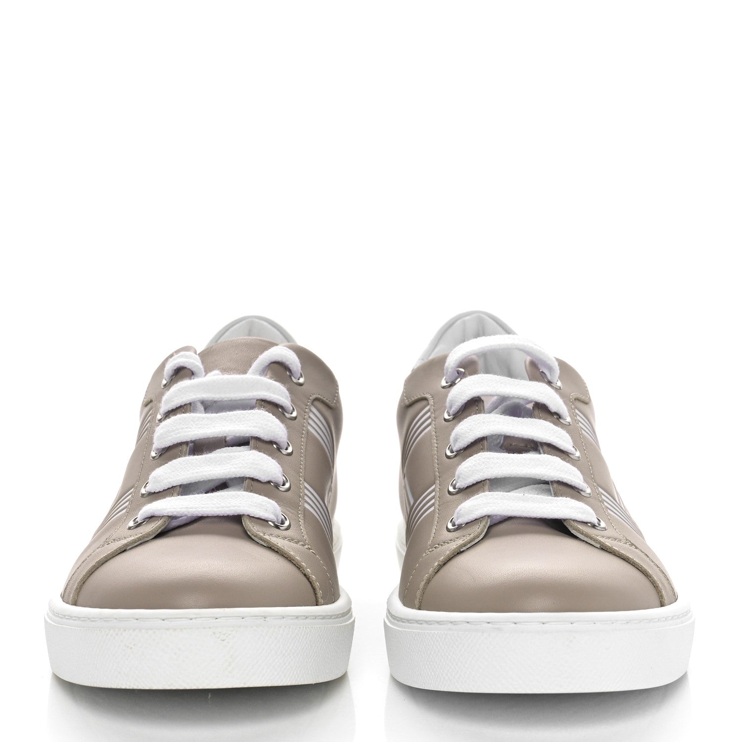 Hermes Calfskin Womens Advantage Sneakers 37 Beige Rose 3 of 18