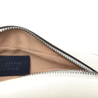 Gucci Vintage Effect Calfskin Matelasse Diagonal Small Torchon GG Marmont Chain Shoulder Bag Mystic White Blue Agata 8 of 9