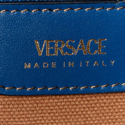 Versace Denim Calfskin La Medusa Small Tote Bag Blue 6 of 10