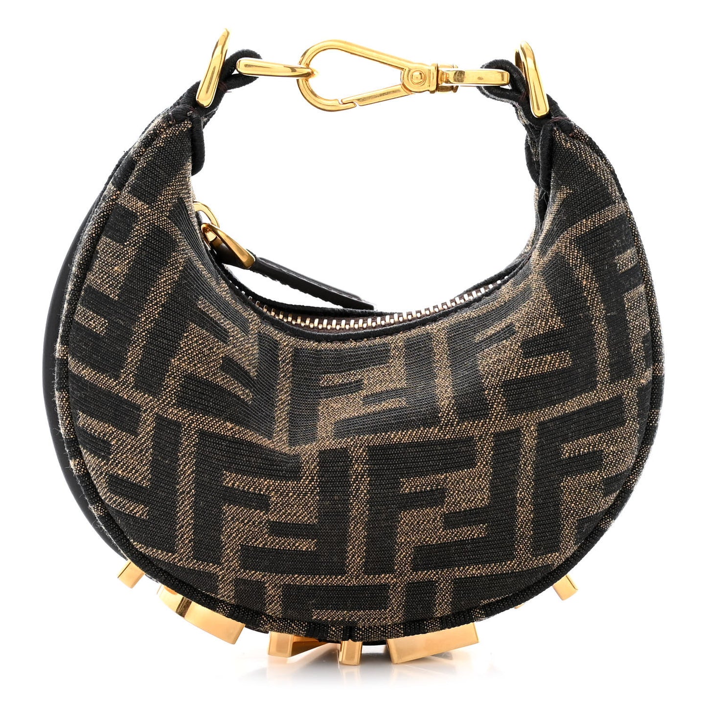 Fabric Jacquard FF 1974 Nano Fendigraphy Hobo Charm Tobacco Moro
