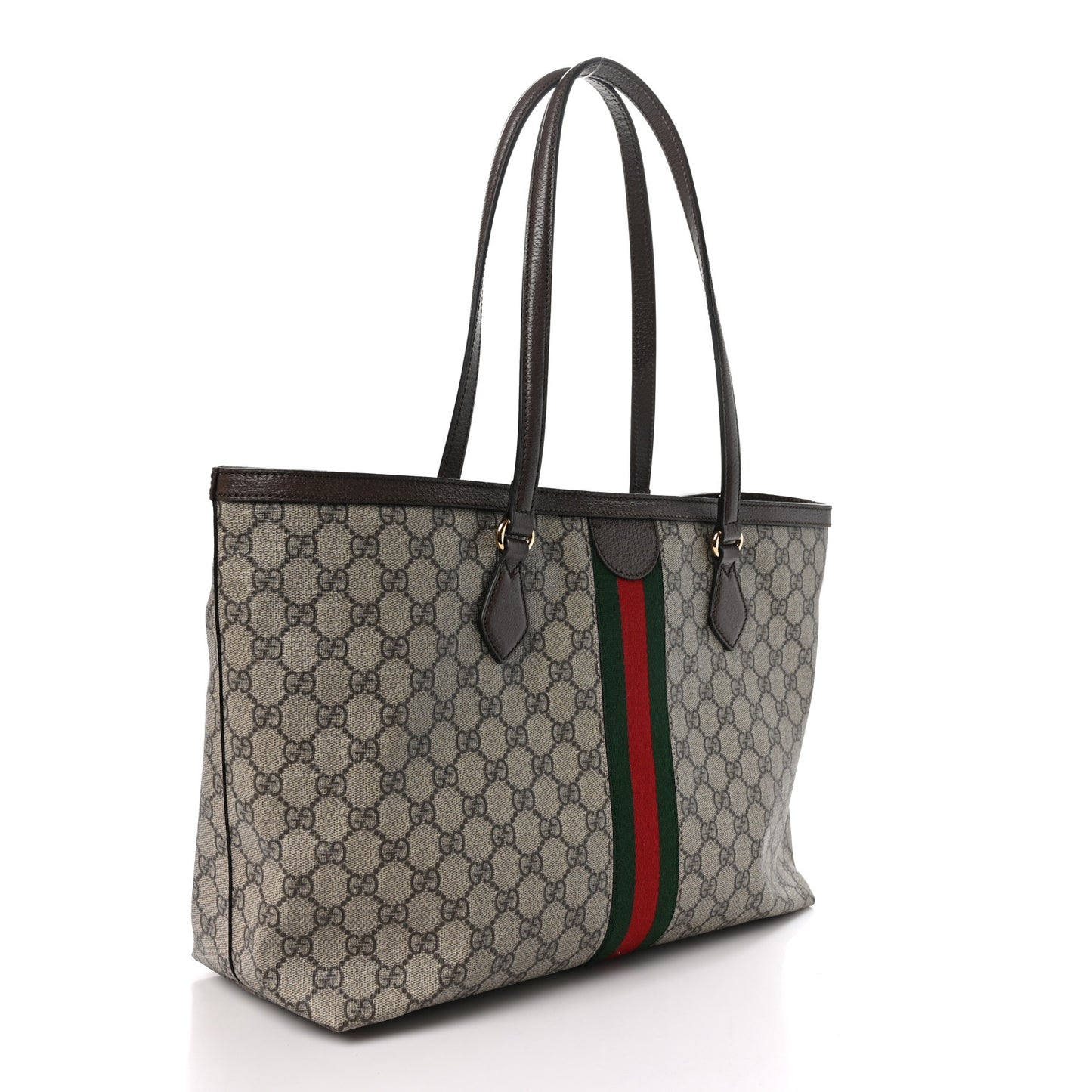 GG Supreme Monogram Medium Ophidia Shopping Tote Brown