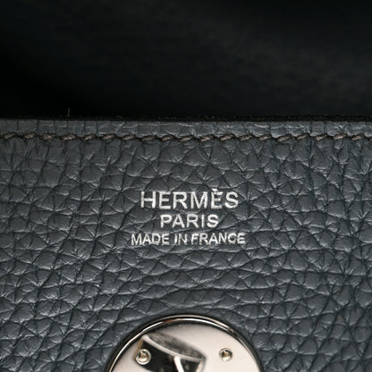 Hermes Taurillon Clemence Lindy 30 Bleu Orage 6 of 12