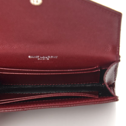 Saint Laurent Grain De Poudre Matelasse Chevron Small Monogram Envelope Wallet Palissandre 6 of 7