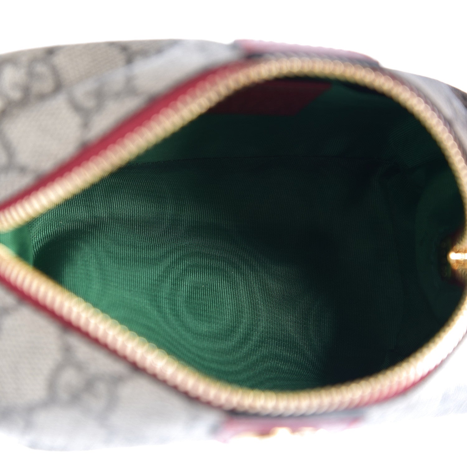 Gucci Soft GG Supreme Monogram Calfskin Small Ophidia Cosmetic Case Beige Ebony Hibiscus Red 4 of 9