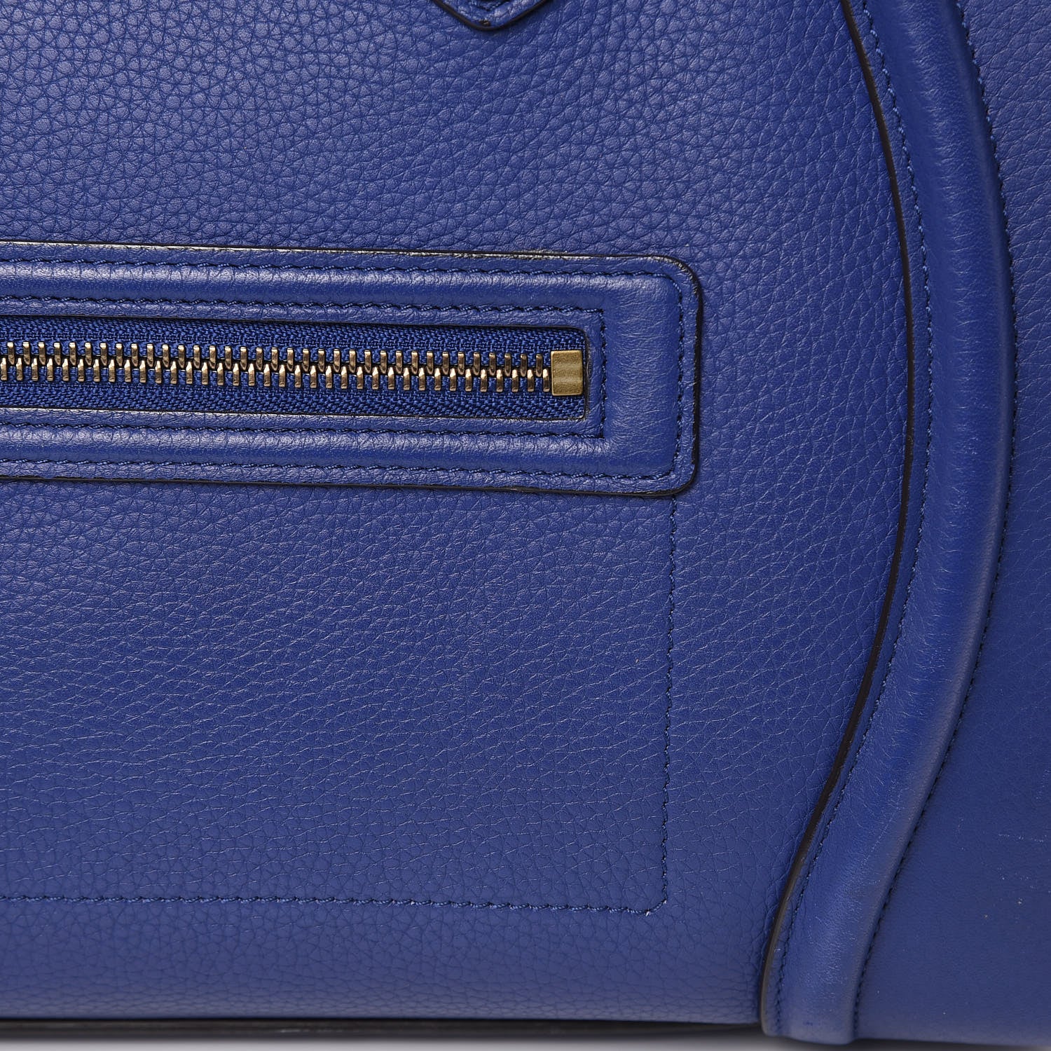 Celine Drummed Calfskin Mini Luggage Indigo 18 of 21