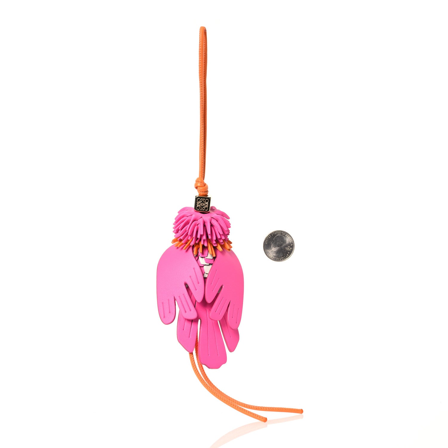Loewe Calfskin Paula's Ibiza Exotic Bird Charm  Fuchsia Bright Orange 2 of 6
