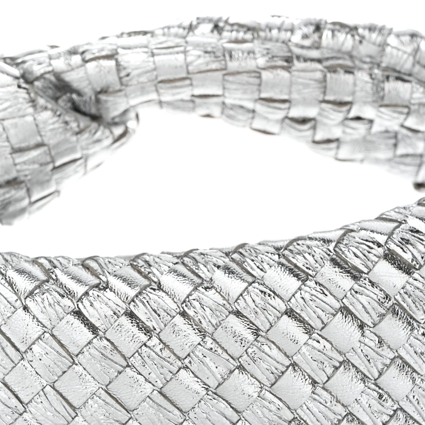Metallic Nappa Intrecciato Mini Jodie Silver