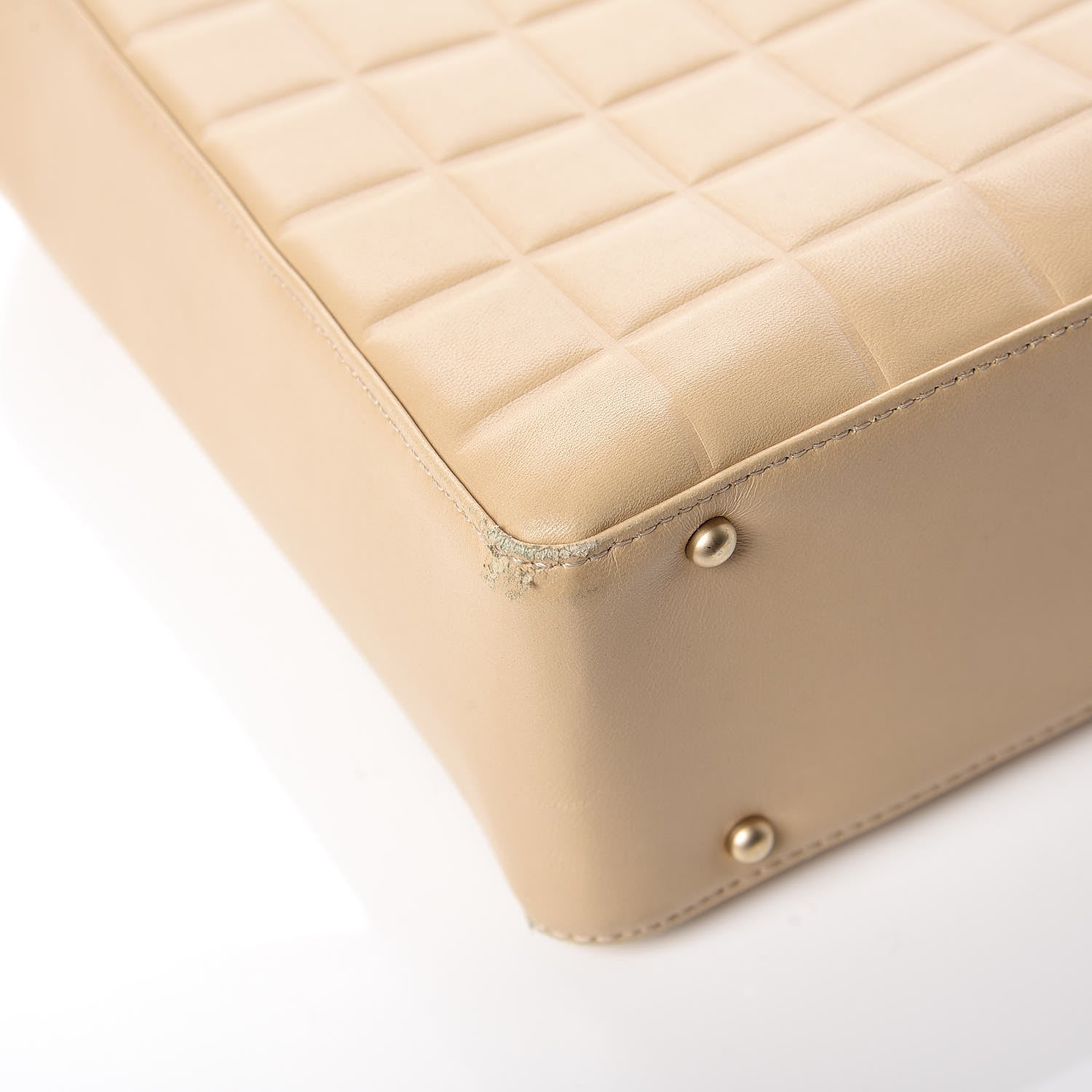 Chanel Lambskin Chocolate Bar Quilted Small Shoulder Bag Beige 12 of 13