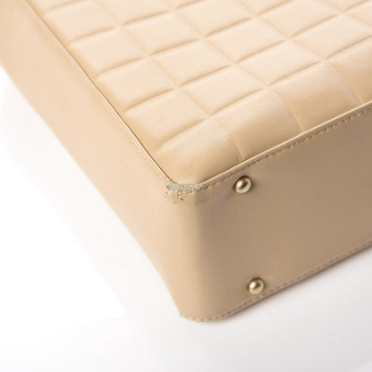 Chanel Lambskin Chocolate Bar Quilted Small Shoulder Bag Beige 12 of 13