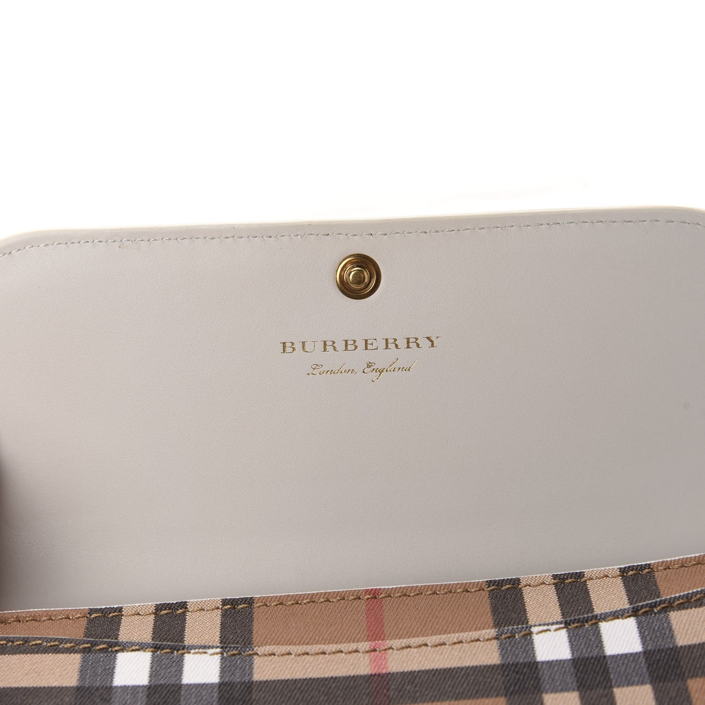 Vintage Check Continental Wallet White