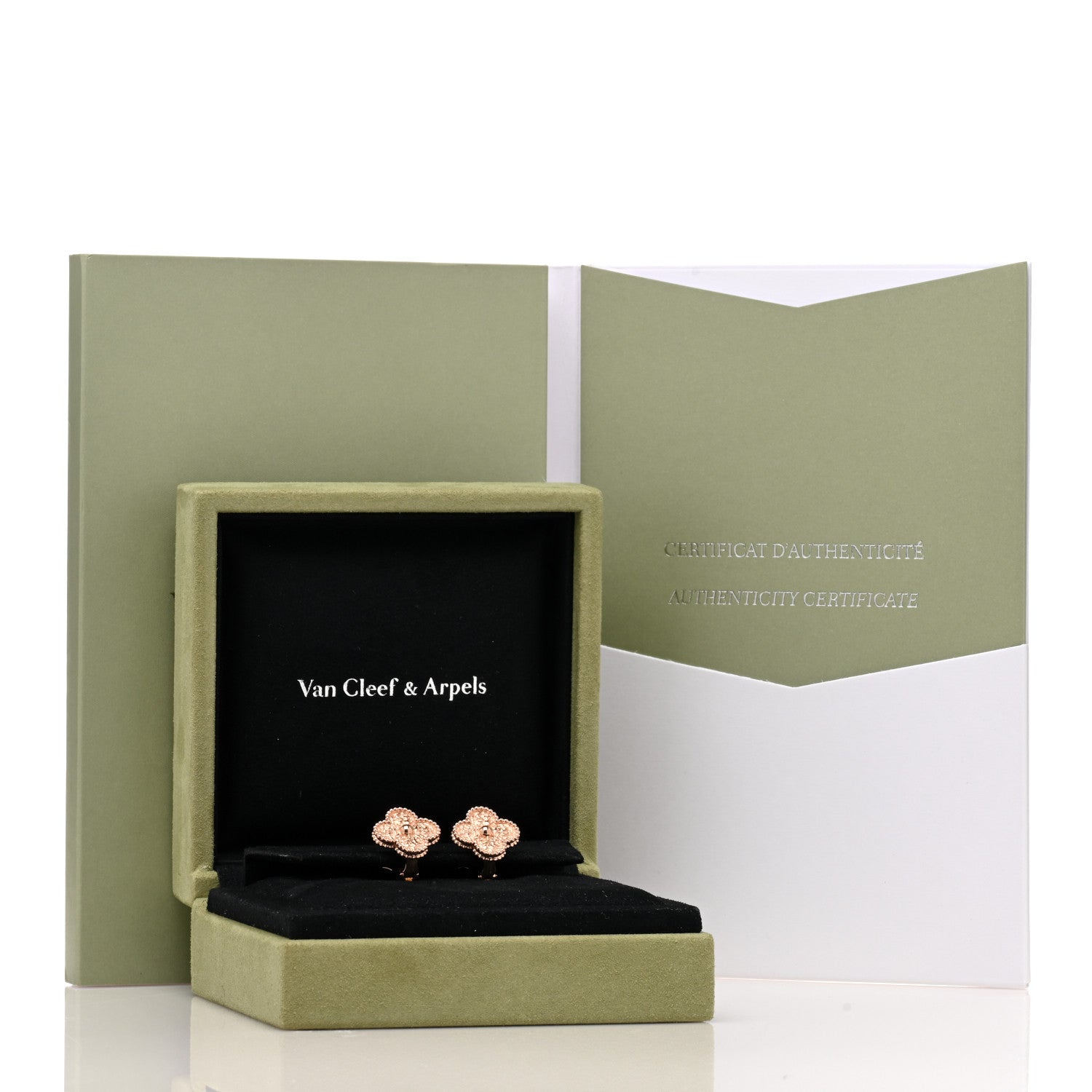 Van Cleef & Arpels Rose Gold Vintage Alhambra Earrings 5 of 5