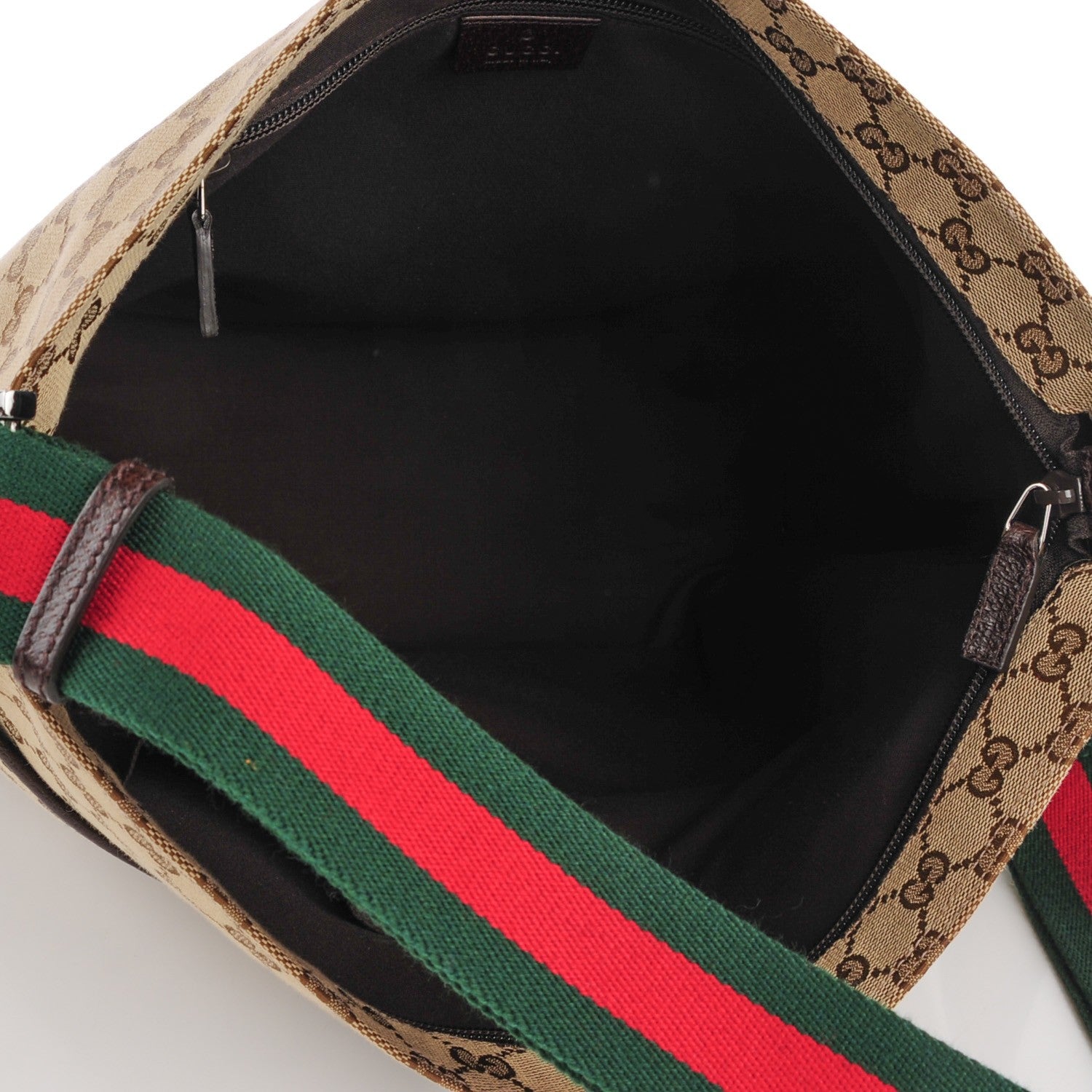 Gucci Monogram Web Medium Flat Messenger Bag Dark Brown 5 of 7