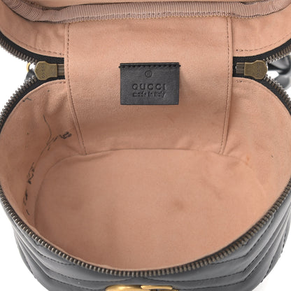 Gucci Calfskin Matelasse Mini GG Marmont Round Backpack Black 5 of 16