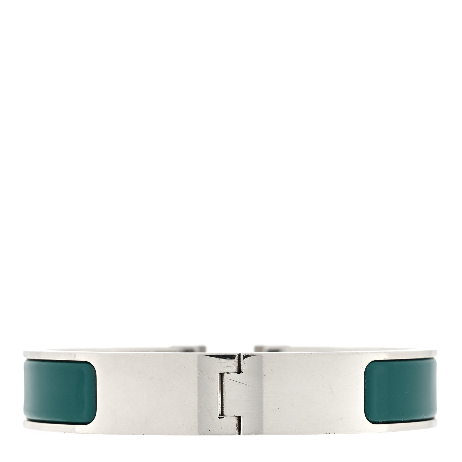 Hermes Narrow Enamel Clic Clac H Bracelet PM Vert Bleuete 3 of 5