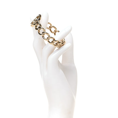 Chanel Metal CC Chain Link Cuff Bracelet Gold 3 of 8